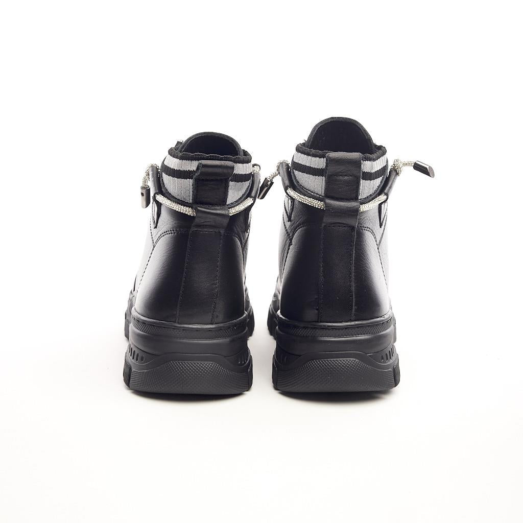 Genuine Leather Rubber Laced Women's Boots