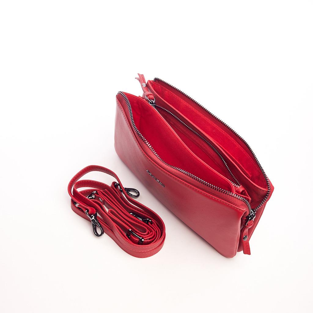 Genuine Leather Zippered Shoulder Bag for Women