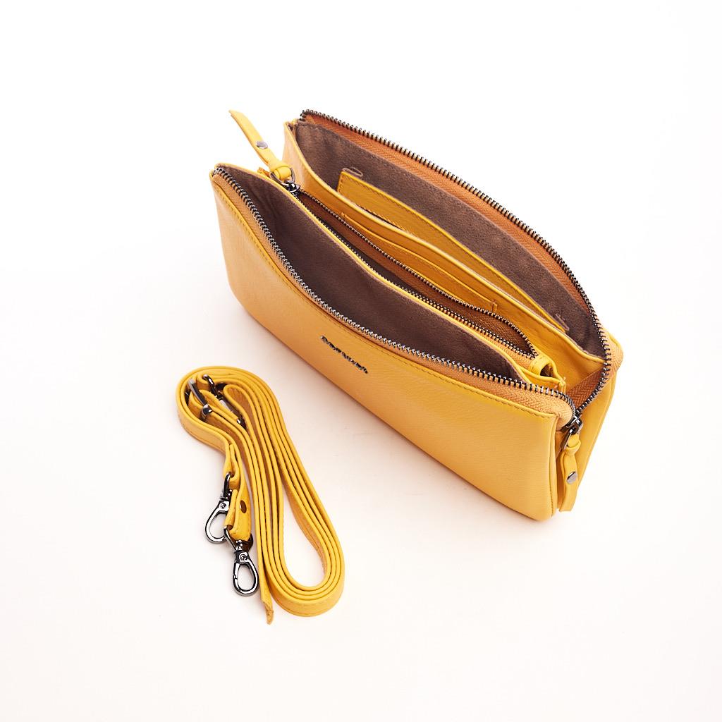 Genuine Leather Zippered Shoulder Bag for Women