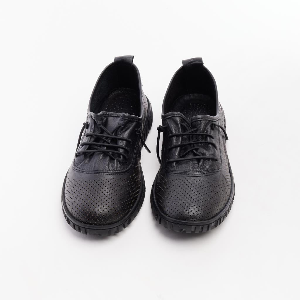 Genuine Soft Leather Lace-Up Women's Casual Shoes 