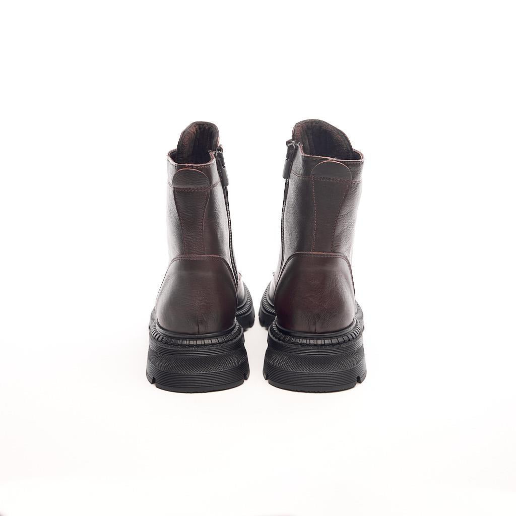 Genuine Leather Zippered Women's Boots