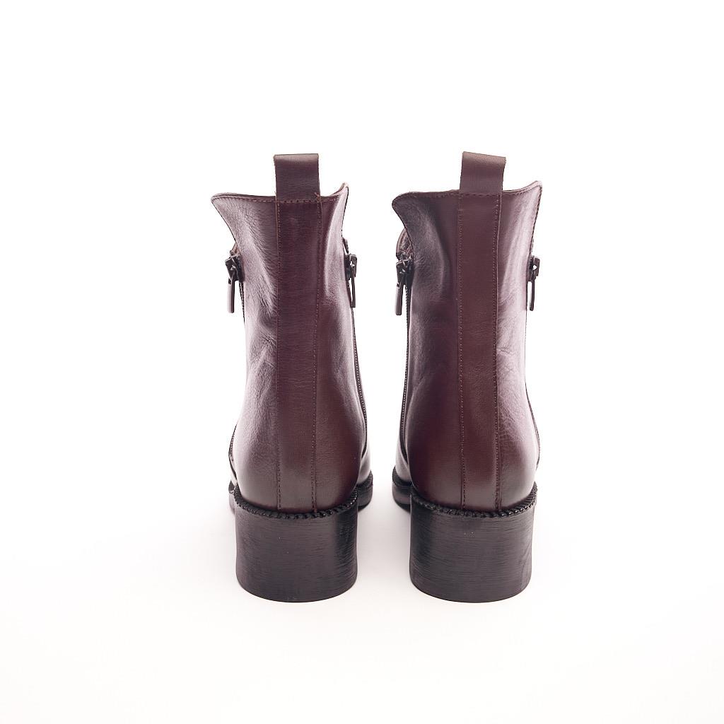 Genuine Leather Zippered Women's Boots