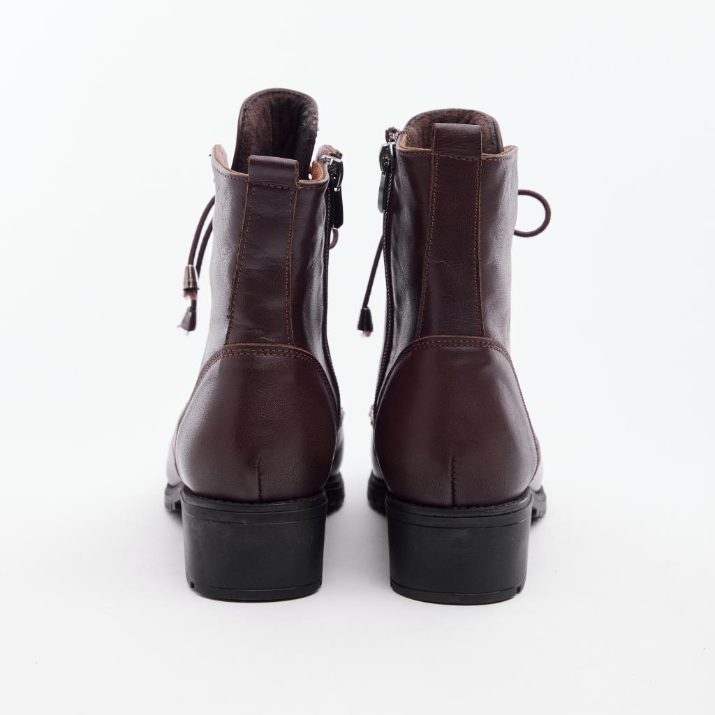 Genuine Leather Rubber Laced Women's Boots 