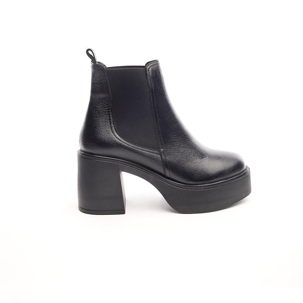 Casual Genuine Leather High Heel Platform Women's Boots