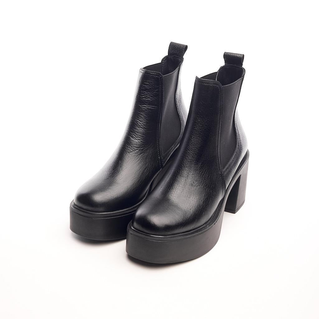 Casual Genuine Leather High Heel Platform Women's Boots