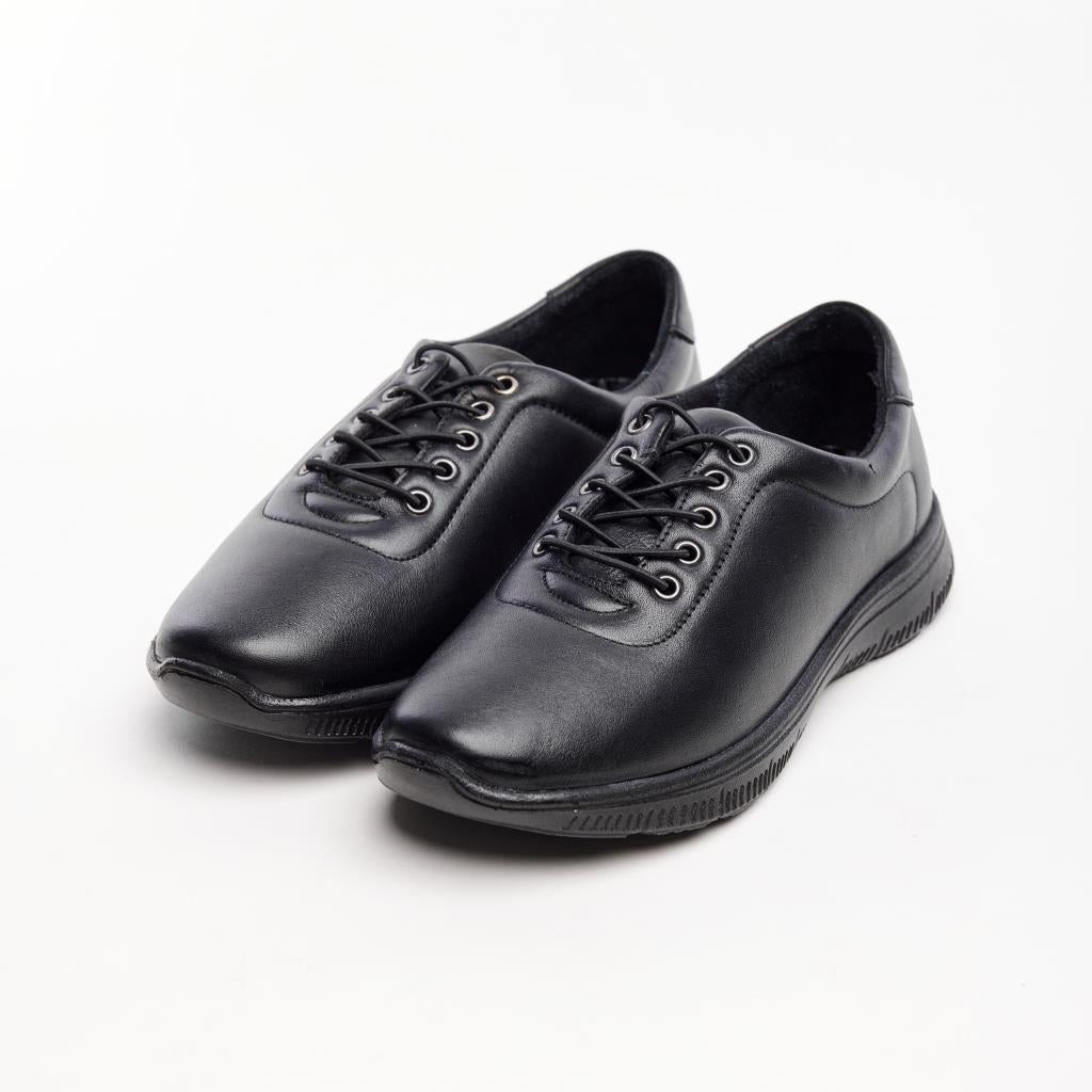 Women's Genuine Leather Rubber Lace-Up Casual Shoes 