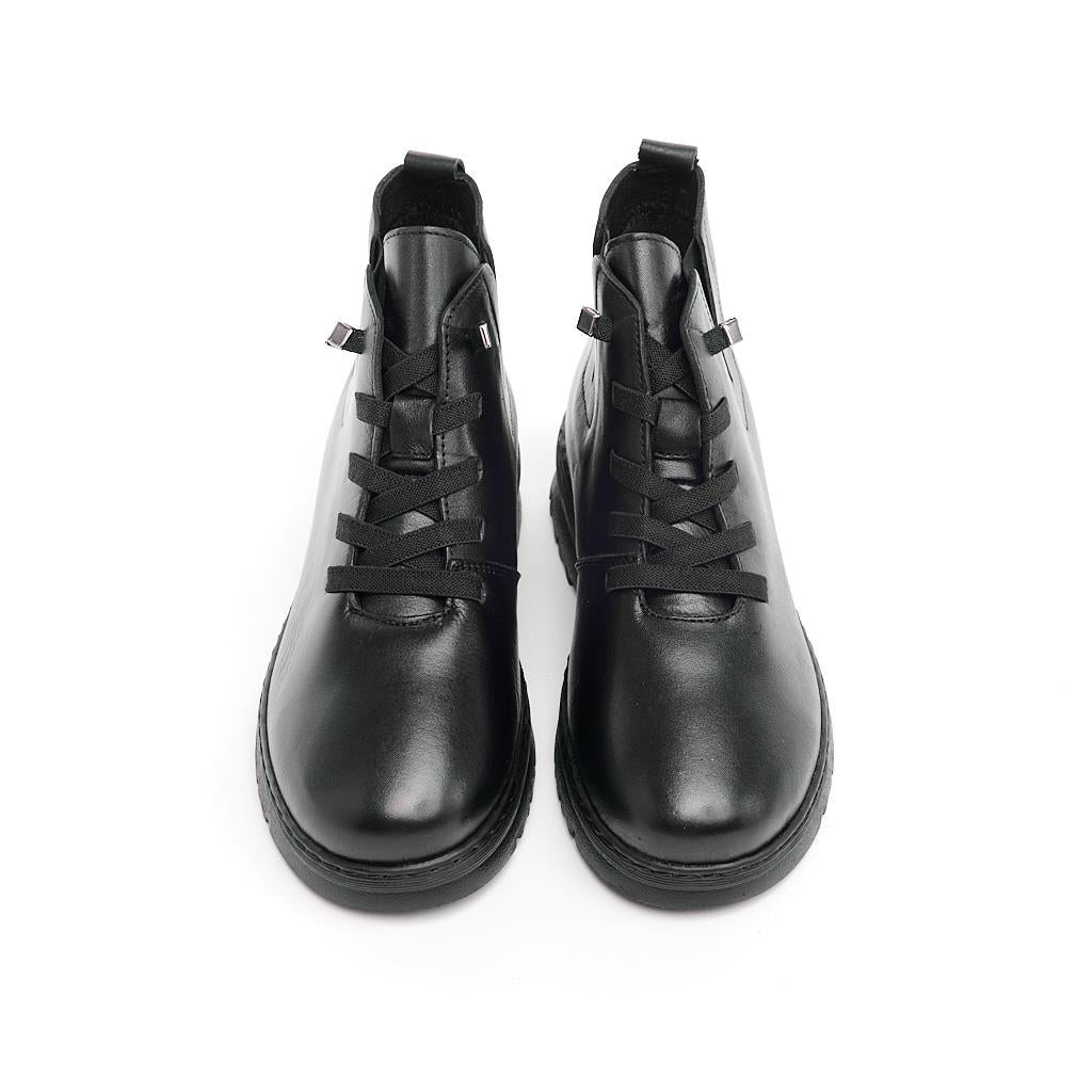 Genuine Leather Rubber Laced Women's Boots