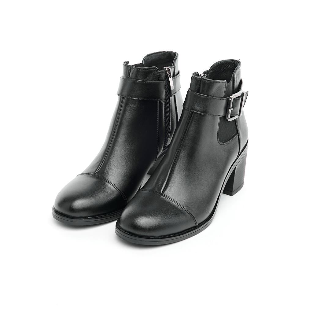 Genuine Leather Zippered Women's Boots