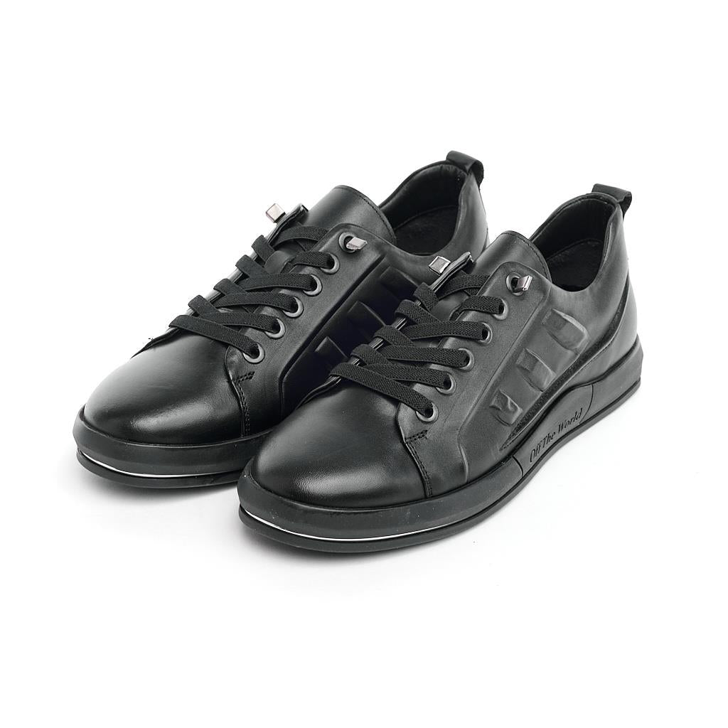 Genuine Leather Rubber Laced Men's Sneakers