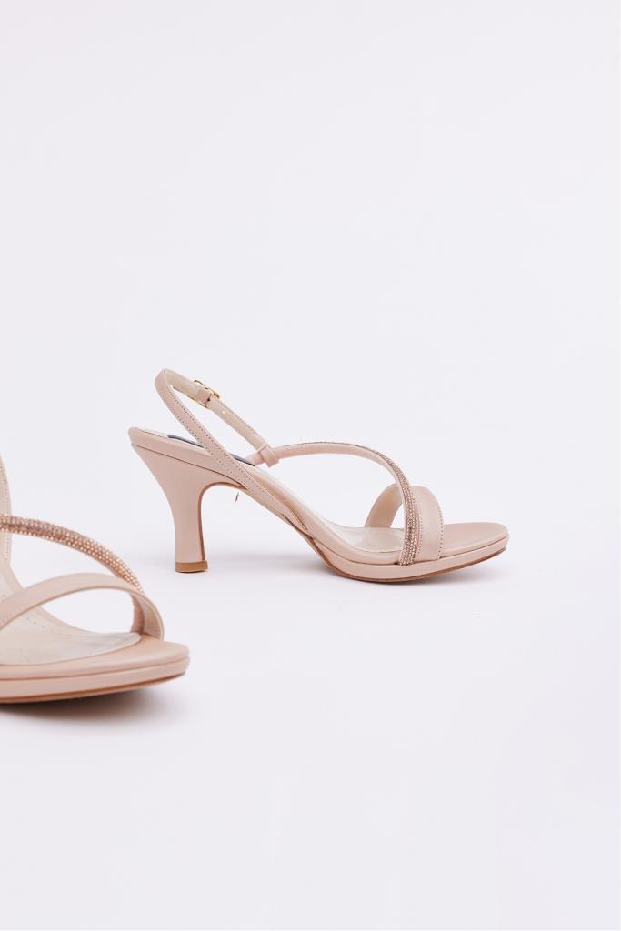 Ankle Strap Stone Heeled Women's Shoes